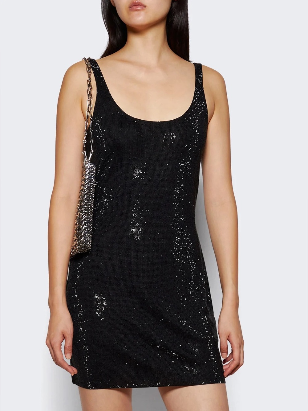 Alexander Wang Scoop Neck Dress W/ Clear Bead Hotfix XS